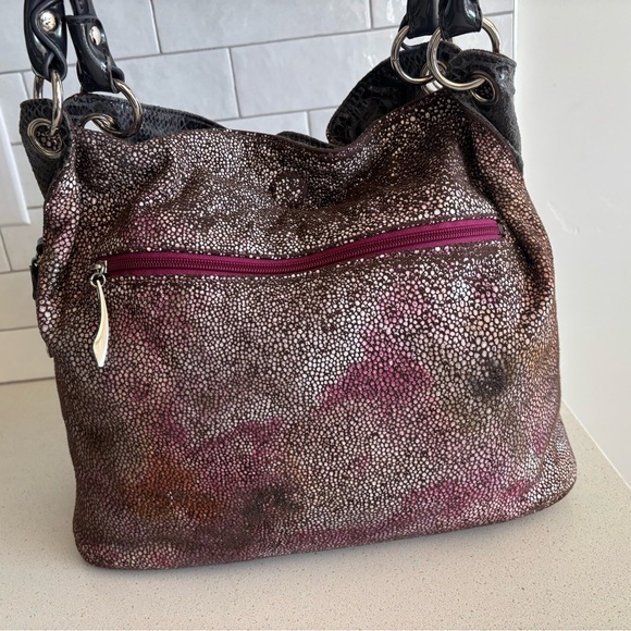 Y2K Beijo Couture Grey Snakeskin Reversible Multi-Color Hobo Purse See Pic EUC - Picture 5 of 14